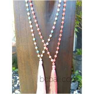 stones ceramic beads prayer handmade necklaces